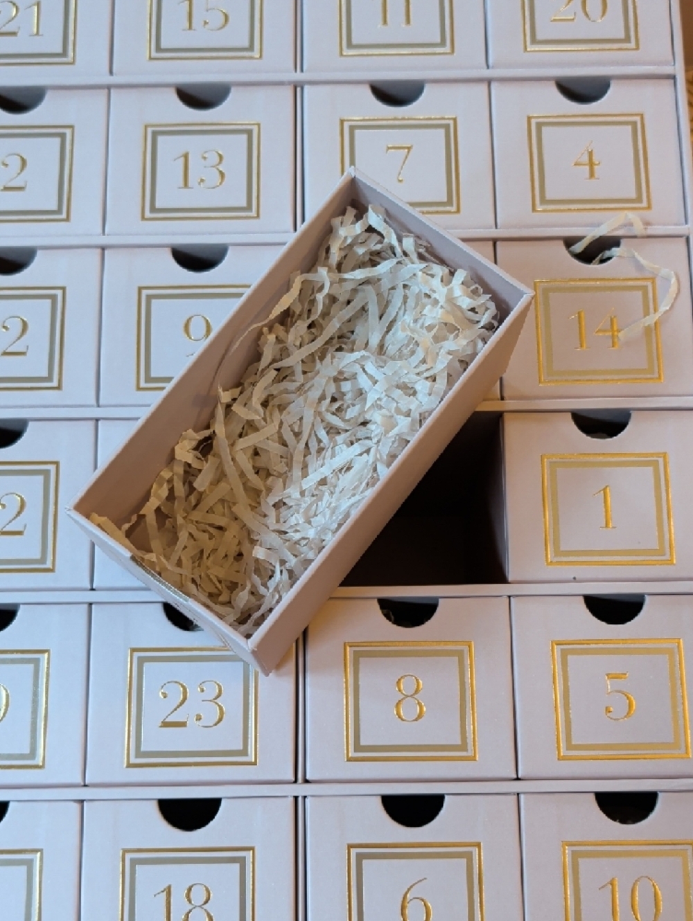 Molton Brown White and Gold Decorative Holiday Advent Box EMPTY